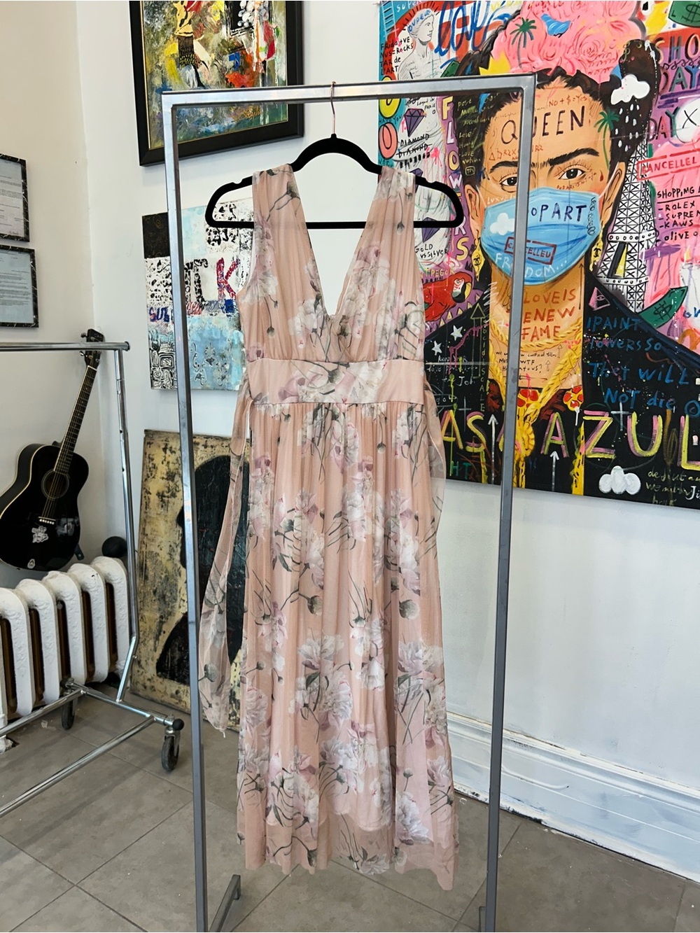 Pink Floral Maxi Dress